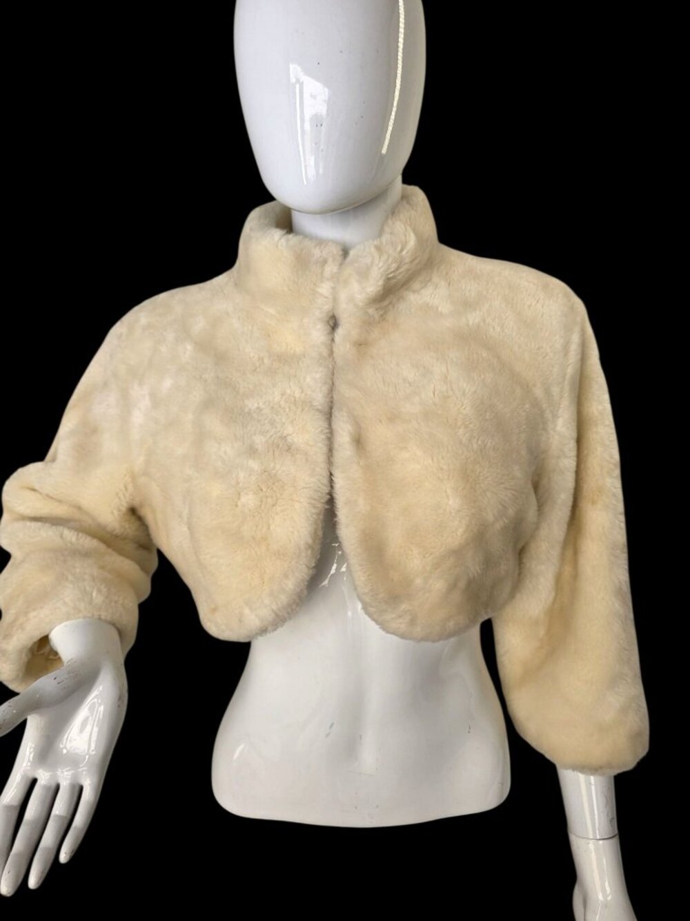 Vintage Y2K Xhilaration Faux Fur Bolero Jacket Juniors XXL Cropped Bell Sleeve